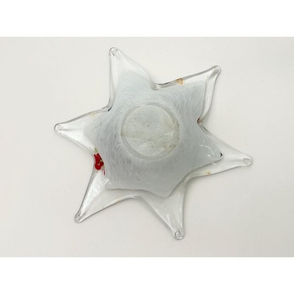 Murano Star Shaped Rainbow Glass Vintage Handbow Catchall Bowl | Italian Made - Picture 8 of 10